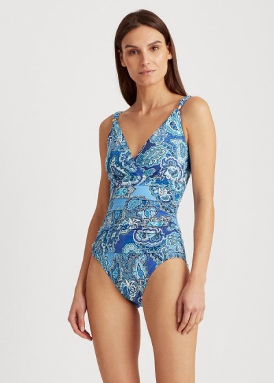 One-Piece Ralph Lauren Mujer Azules / Multicolor - Paisley Surplice - SHVDN3140